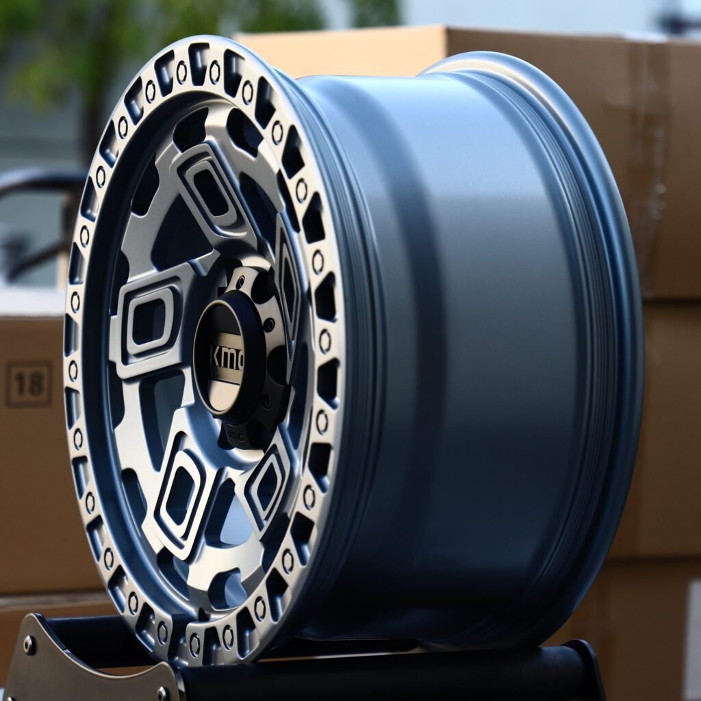 6x135 wheels – KMC Wheels Matte Black Exposed Bolt Detail, side view
