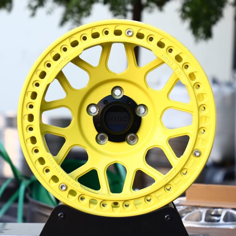 Ford F-150 wheels – KMC Wheels Yellow Beadlock, front view