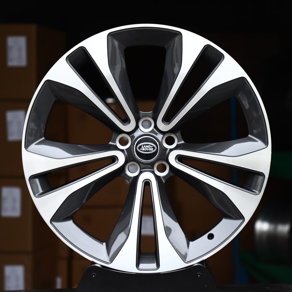 Land Rover Range Rover wheels – Gloss Black Machined Twin 5-Spoke (Land Rover OEM-Style), front view