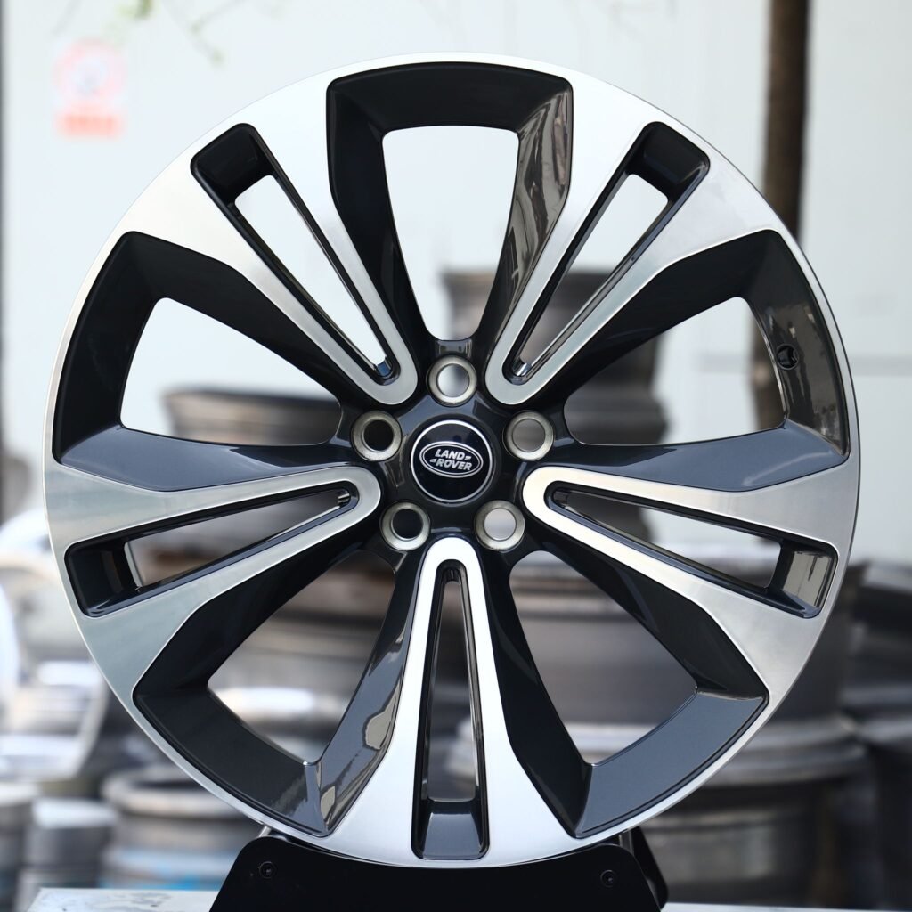 Land Rover Range Rover wheels – Gloss Black Machined Twin 5-Spoke (Land Rover OEM-Style), front view
