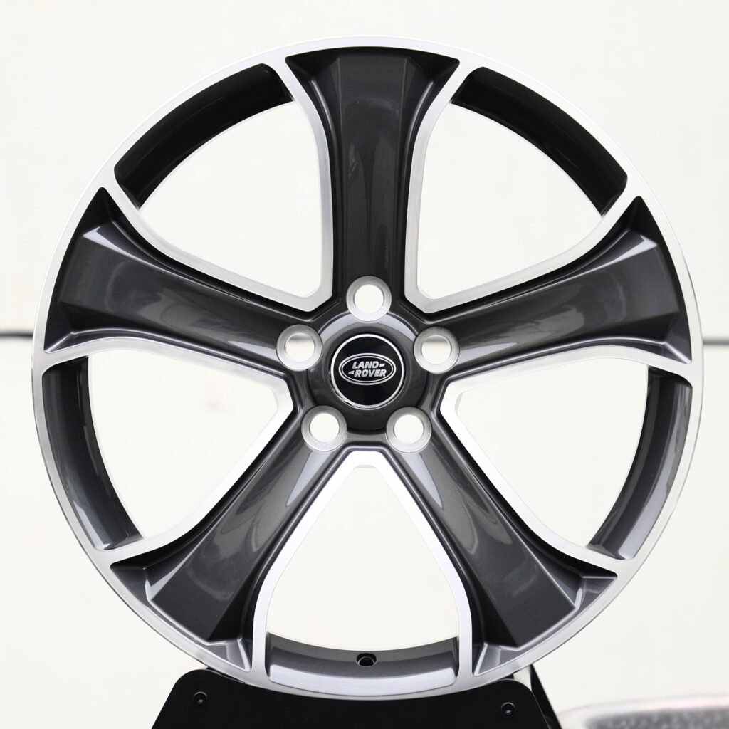 Land Rover Range Rover wheels – Gunmetal / Machined 5-Spoke (Land Rover OEM-Style), front view