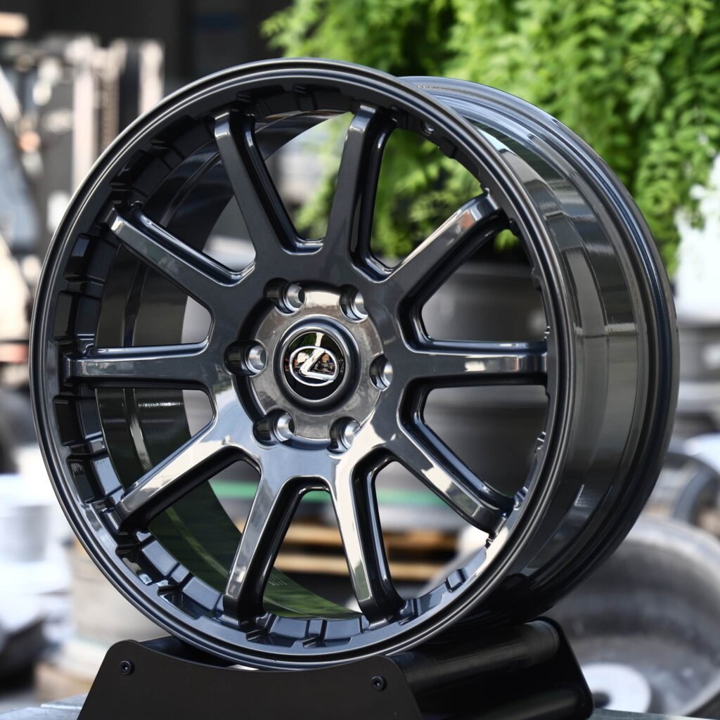 Lexus LX wheels – Gloss Black 10 Y-Spoke (Lexus OEM-Style), angled view