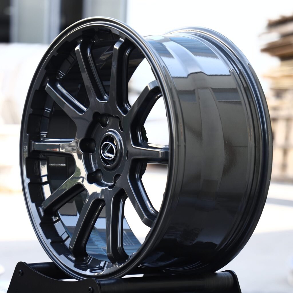 6x139.7 wheels – Gloss Black 10 Y-Spoke (Lexus OEM-Style), side view