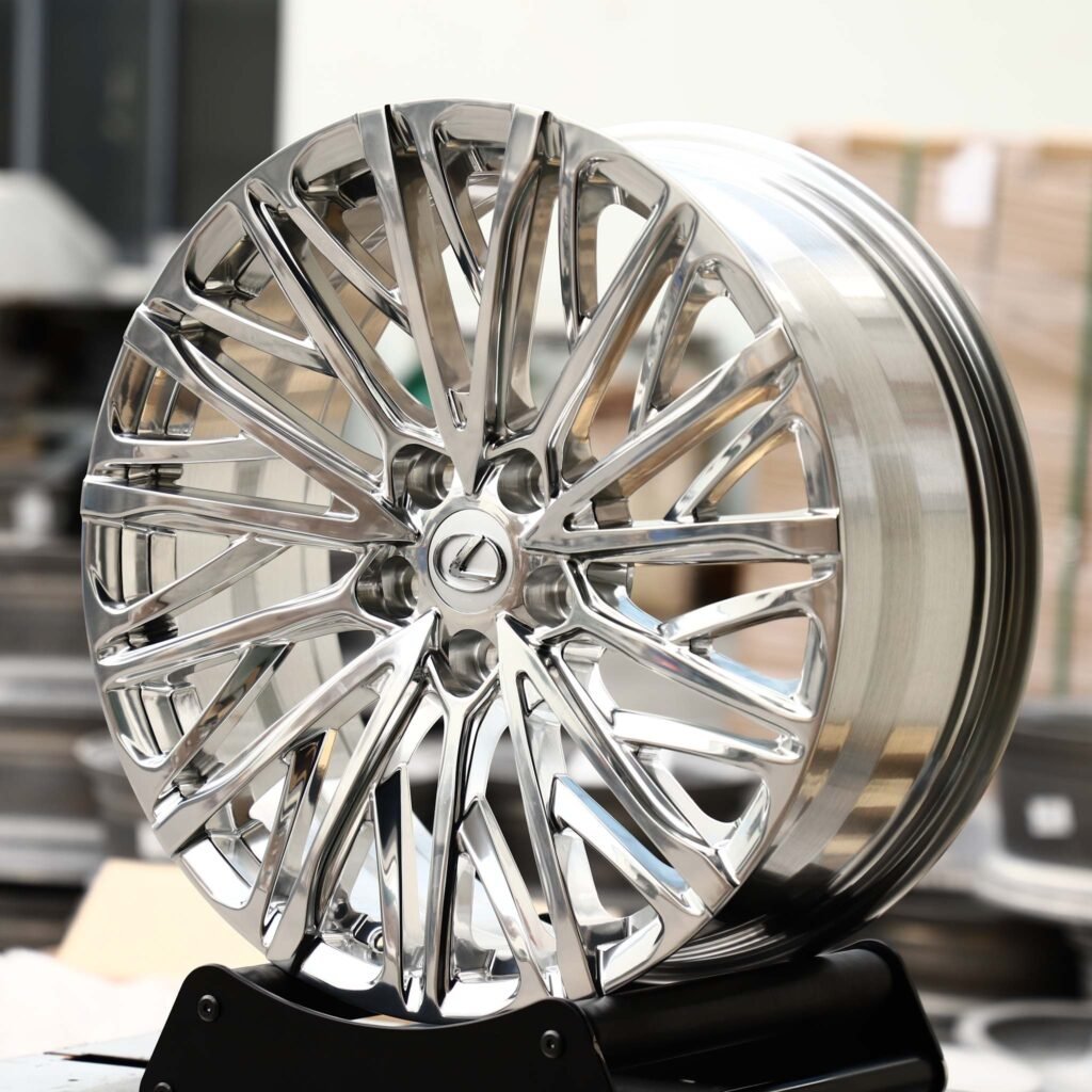 Lexus Style Custom Finish 5 Y-Spoke Polished Forged Wheels - Lexus IS / Lexus GS Fitment (5-Lug) view 2