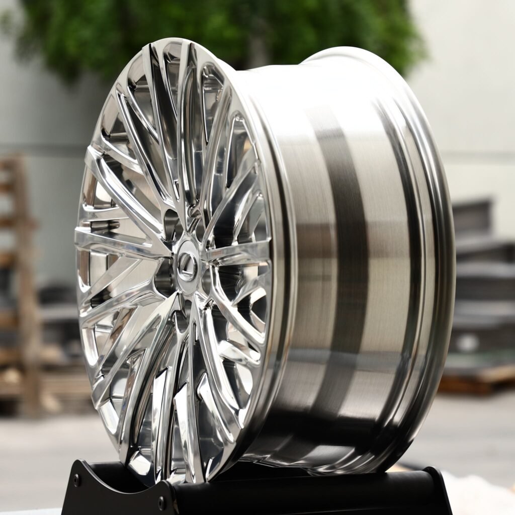Lexus Style Custom Finish 5 Y-Spoke Polished Forged Wheels - Lexus IS / Lexus GS Fitment (5-Lug) view 3