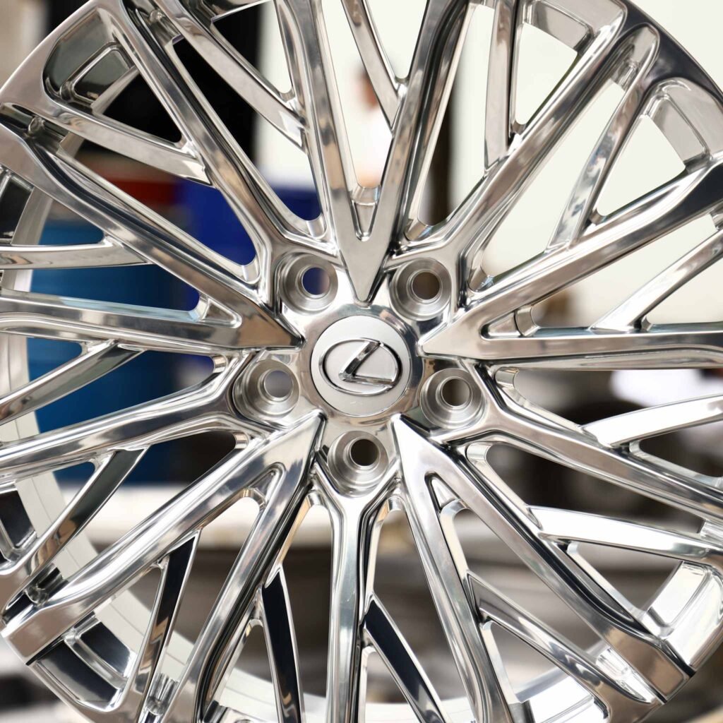 Lexus Style Custom Finish 5 Y-Spoke Polished Forged Wheels - Lexus IS / Lexus GS Fitment (5-Lug) view 4