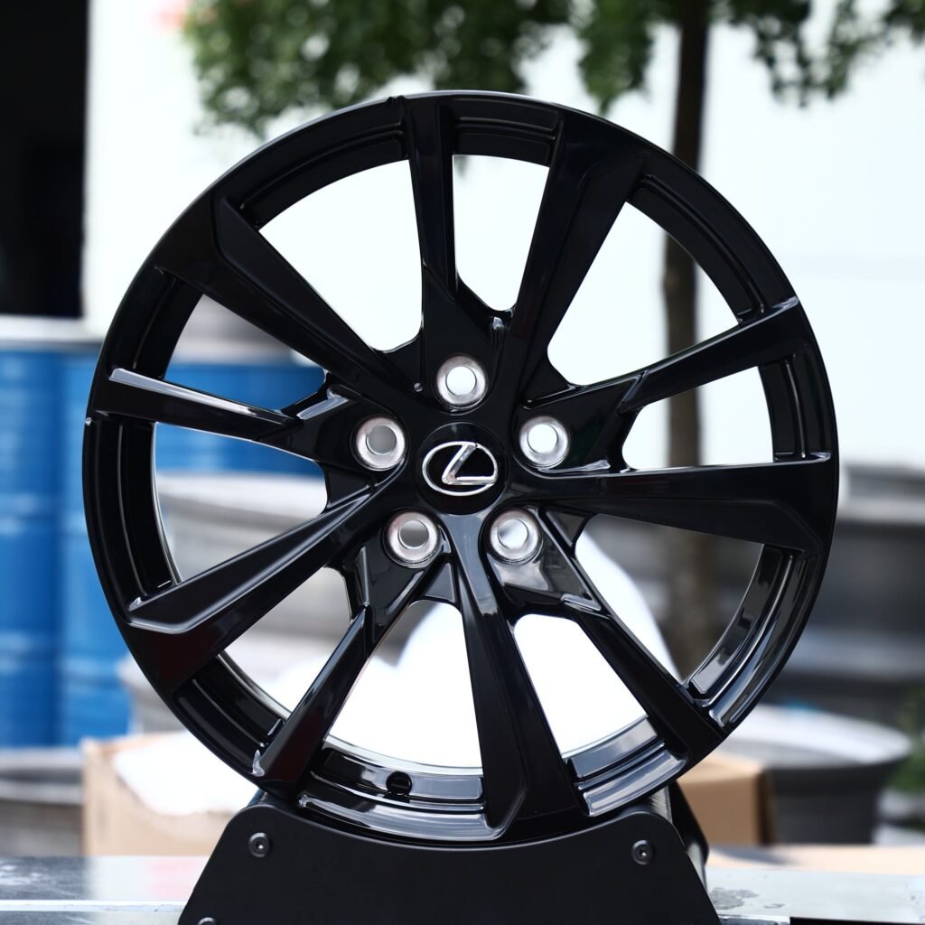 Lexus Style Gloss Black 10-Spoke Forged Wheels - Lexus IS / Lexus GS Fitment (5-Lug) Monoblock forged wheel