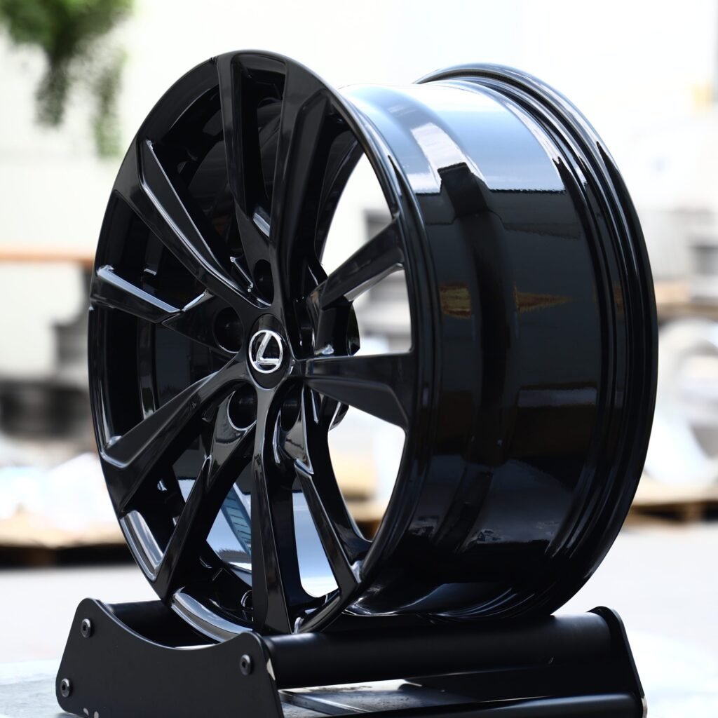 Lexus Style Gloss Black 10-Spoke Forged Wheels - Lexus IS / Lexus GS Fitment (5-Lug) view 3