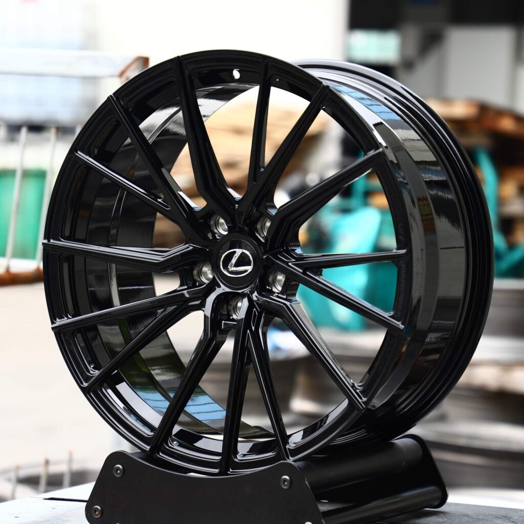 Lexus Style Gloss Black 5 W-Spoke Forged Wheels - Lexus IS / Lexus GS Fitment (5-Lug) view 2