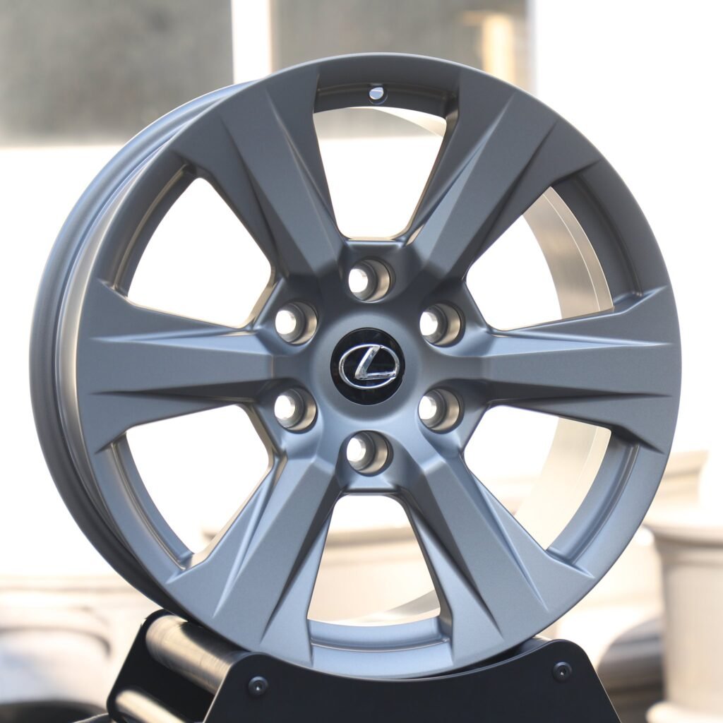 Lexus LX wheels – Light Gray 6-Spoke (Lexus OEM-Style), angled view