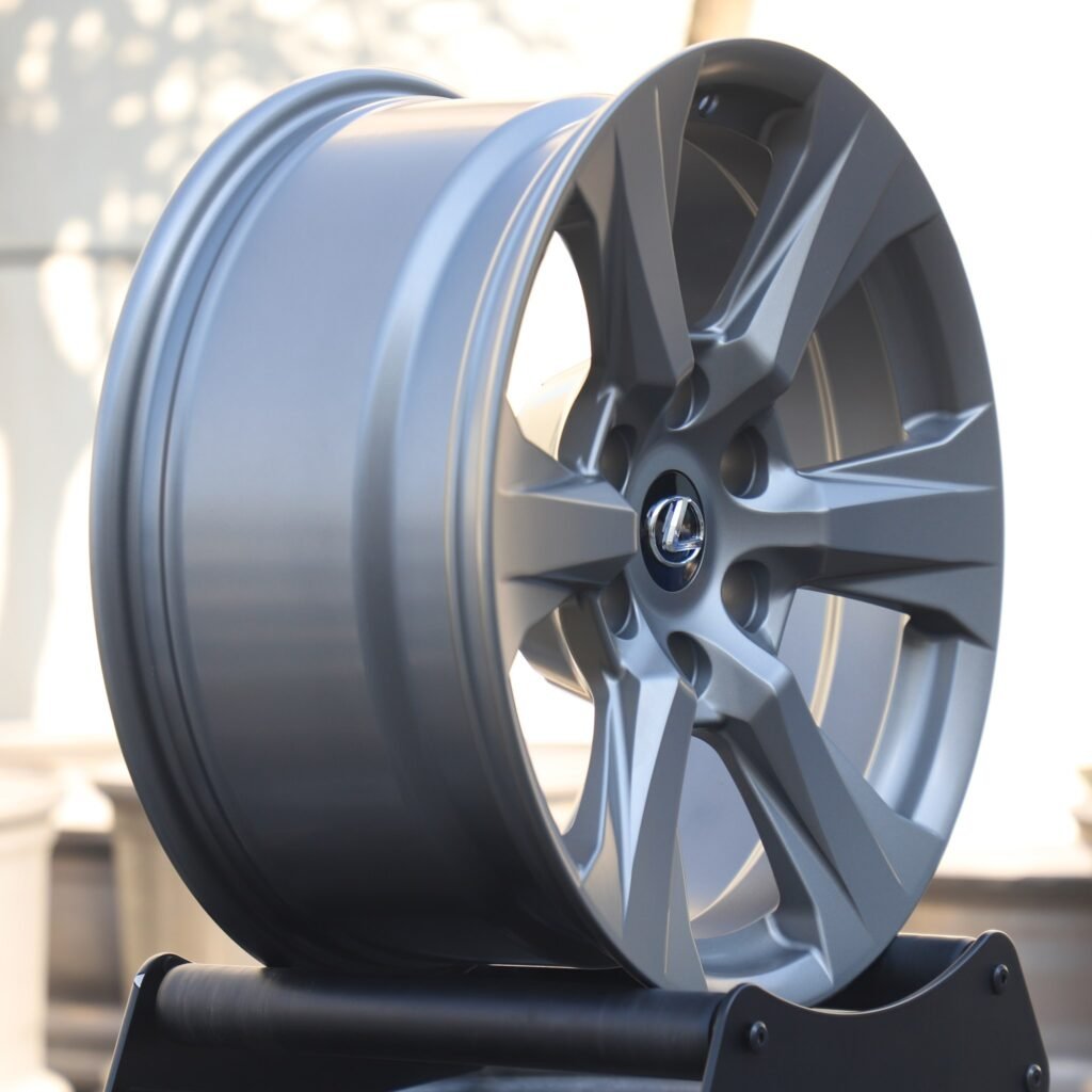 Lexus GX wheels – Light Gray 6-Spoke (Lexus OEM-Style), lip and barrel detail
