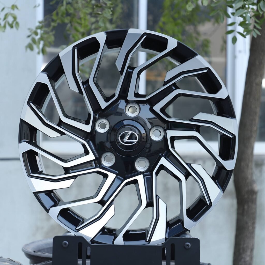 Lexus LS wheels – Matte Silver 5-Spoke Machined Face, front view