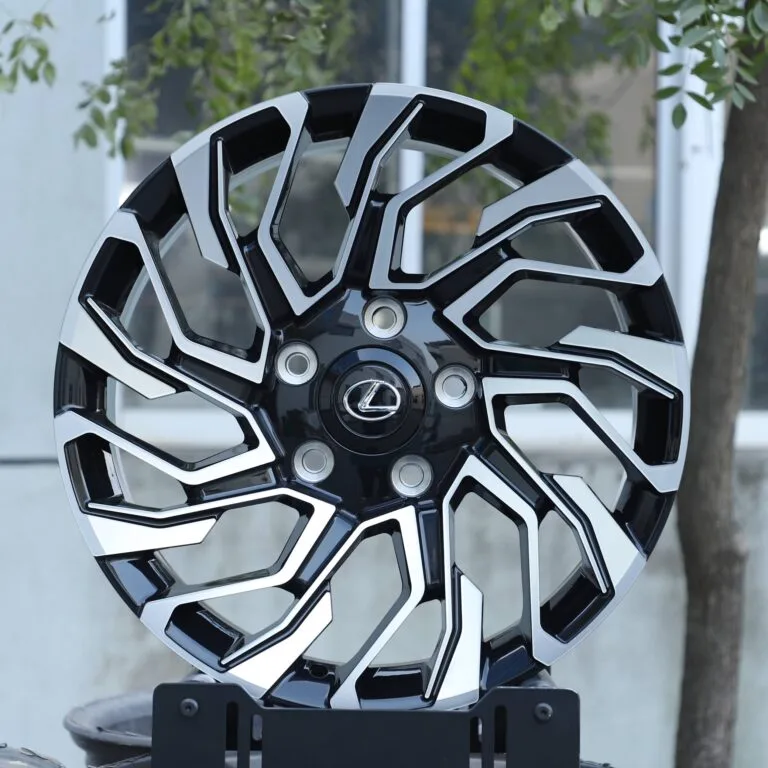 Lexus LS / LC Forged Wheels – Matte Silver 5-Spoke Machined Face, front view