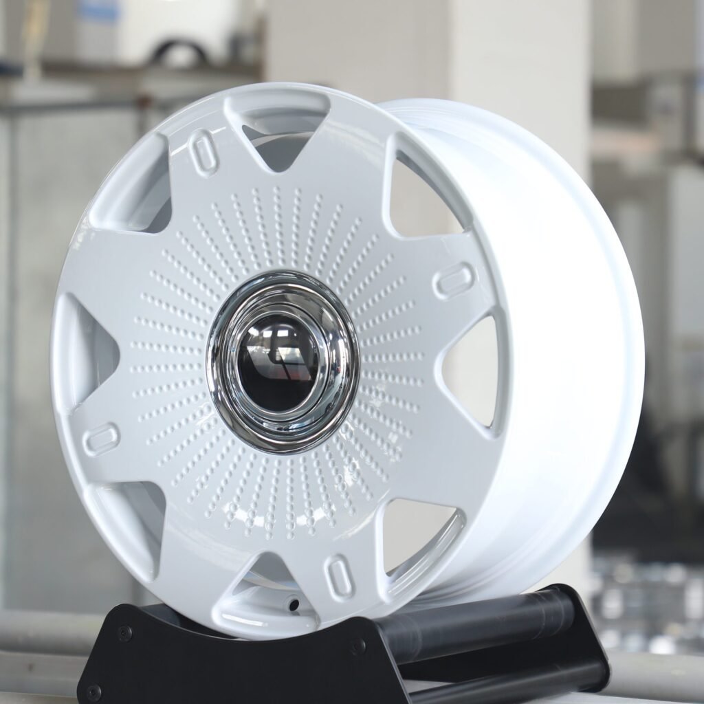5x120 wheels – Gloss White Full-Face, side view