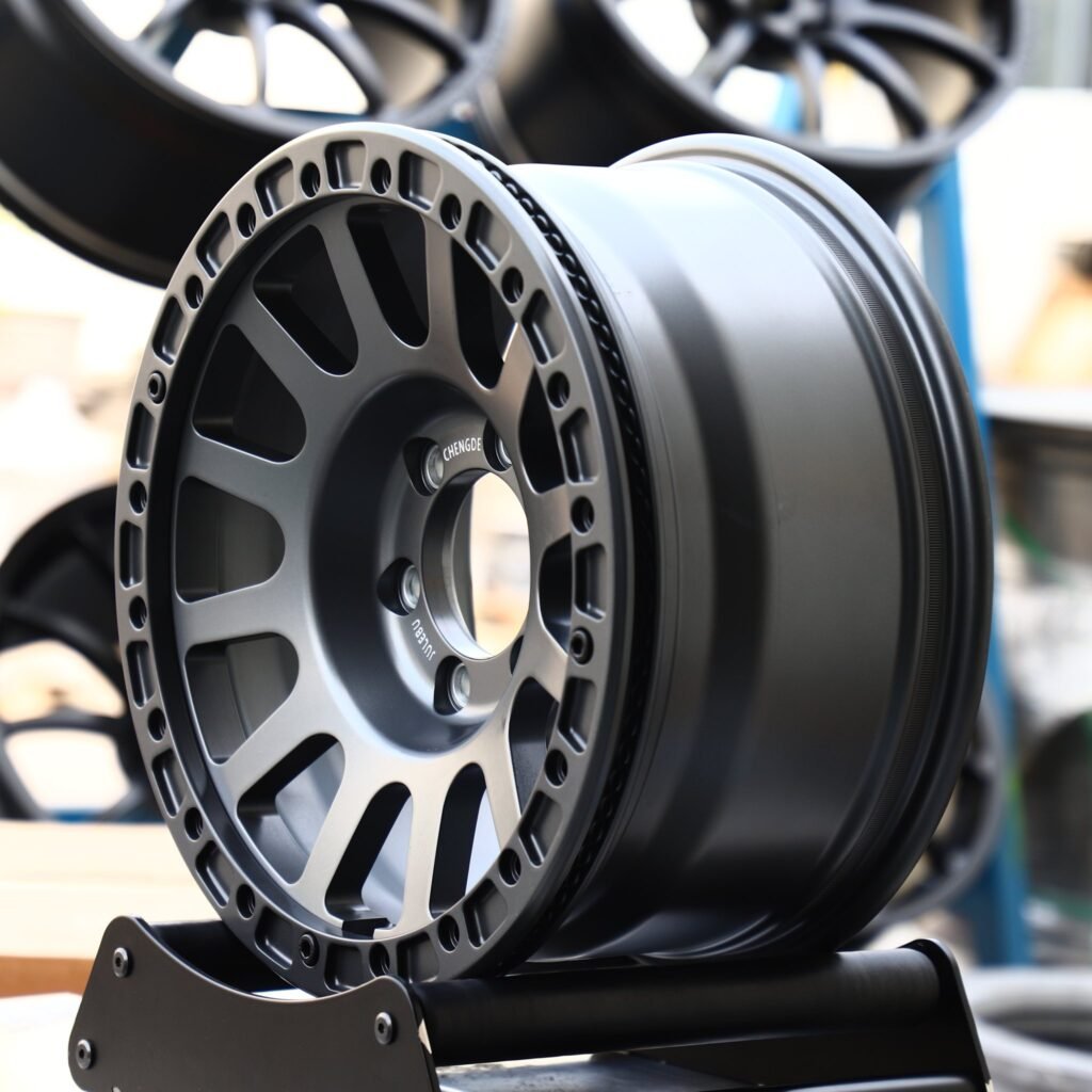 6x139.7 wheels – Light Gunmetal / Gray, side view