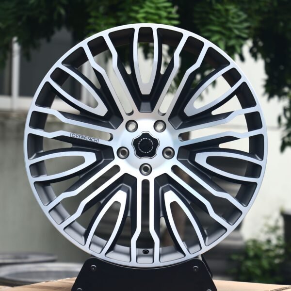 Porsche 911 wheels – Black / Machined Face, front view