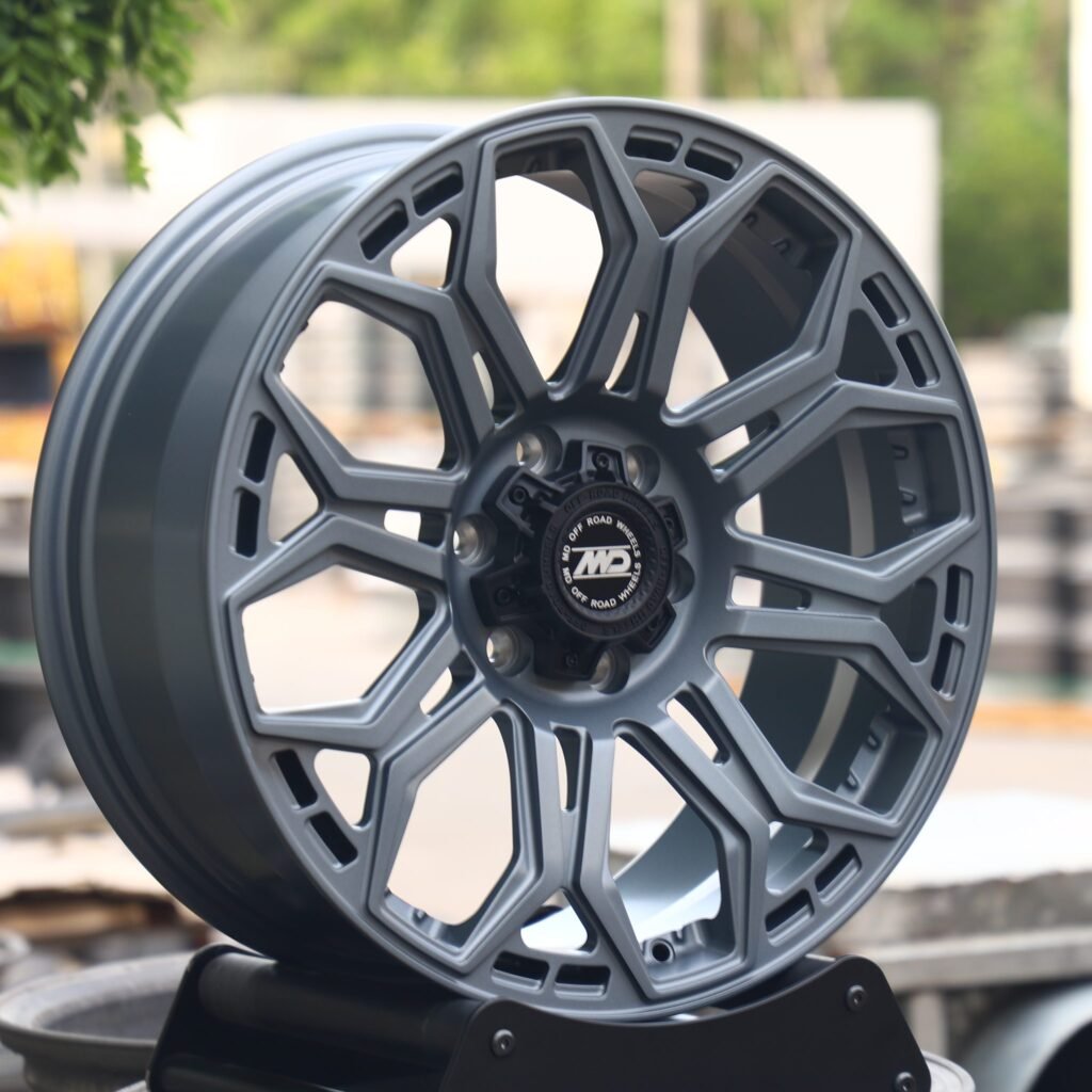 Toyota Tacoma wheels – Light Gunmetal Petal, angled view
