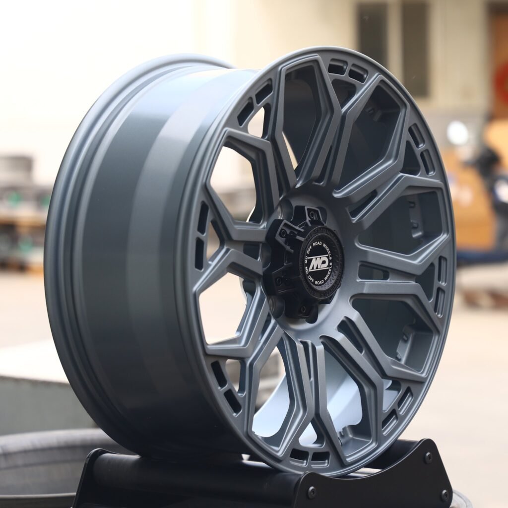 6x139.7 wheels – Light Gunmetal Petal, side view