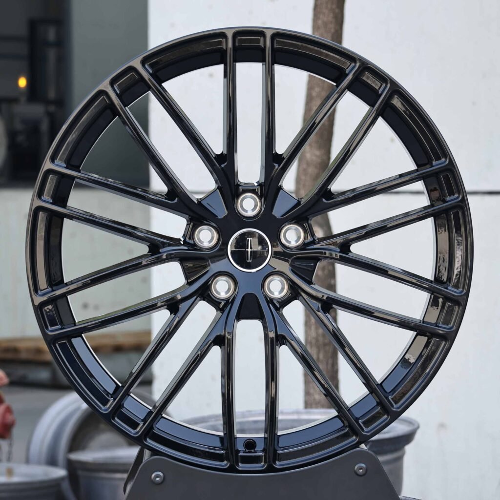 Lincoln Style Matte Silver 10 Y-Spoke Forged Wheels - Lincoln Continental / Lincoln Aviator Fitment (5-Lug) Monoblock forged wheel