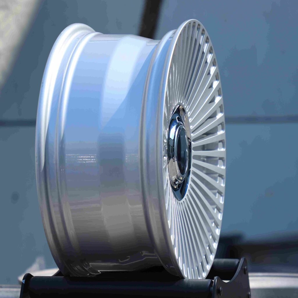 Lincoln Style Matte Silver Multi-Spoke Forged Wheels - Lincoln Continental / Lincoln Aviator Fitment (5-Lug) view 4