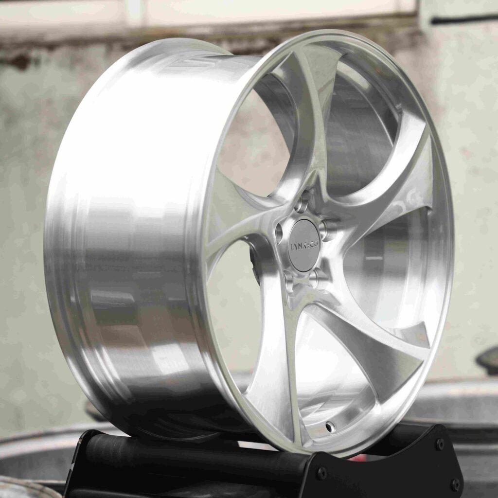Lynk & Co Style Brushed Silver Directional Forged Wheels - Lynk & Co 01 / Volvo S60 Fitment (5-Lug) view 3