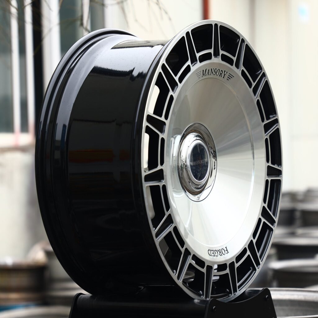 5x130 wheels – Gloss Black Machined Full-Face (Mansory-Style), side view