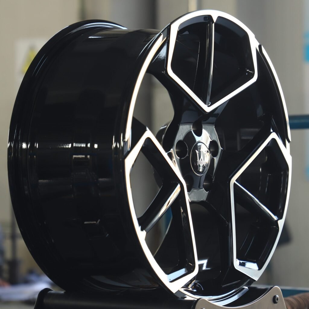 Tesla Model 3 wheels – Matte Silver Petal-Spoke Machined Face, lip and barrel detail