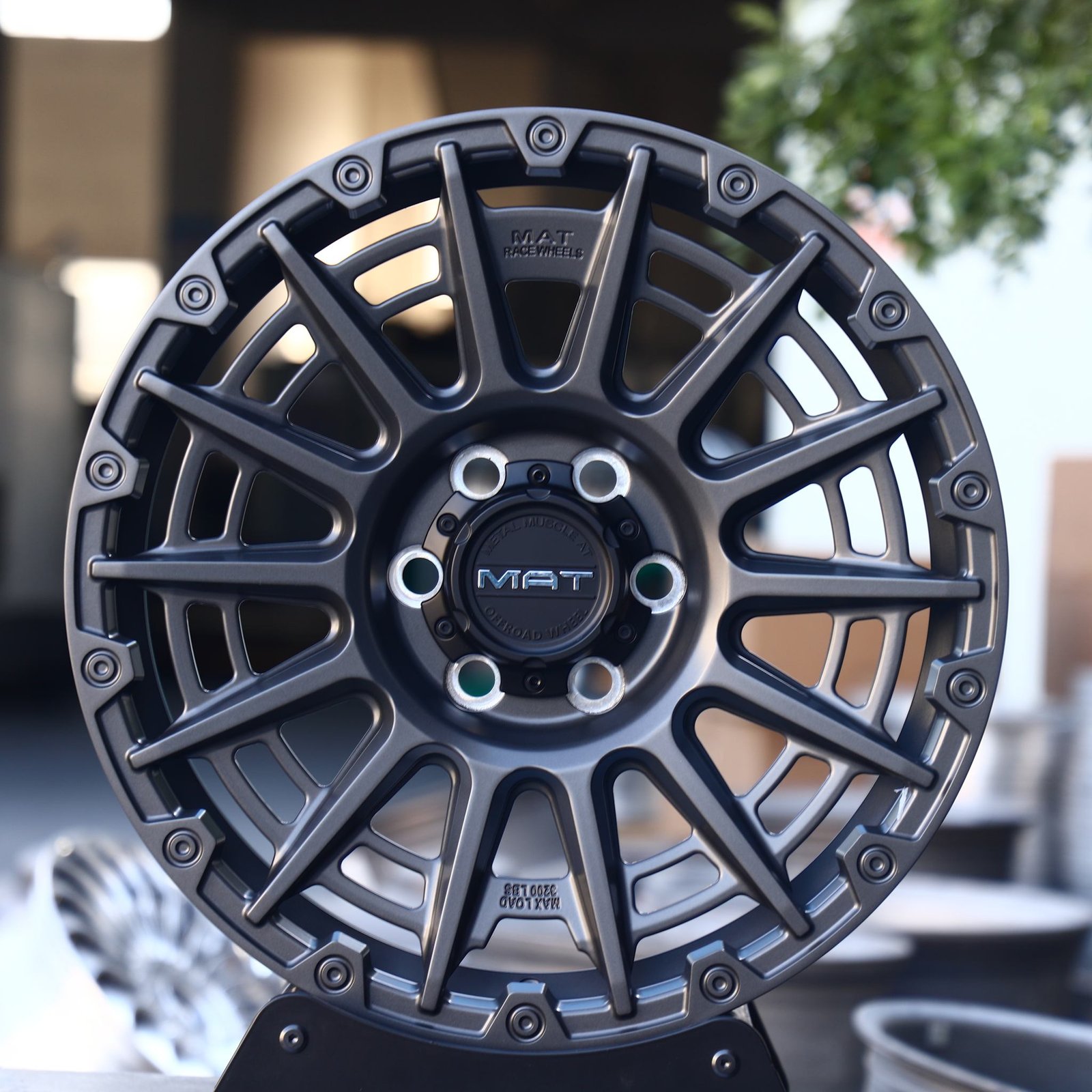 Ford F-150 wheels – MAT Matte Black Double-Ring Exposed Bolt Detail, front view