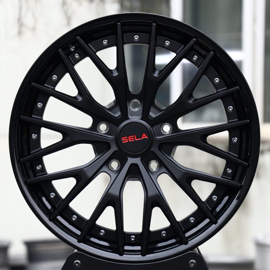 Porsche 911 wheels – Matte Black 10 Y-Spoke Riveted, front view