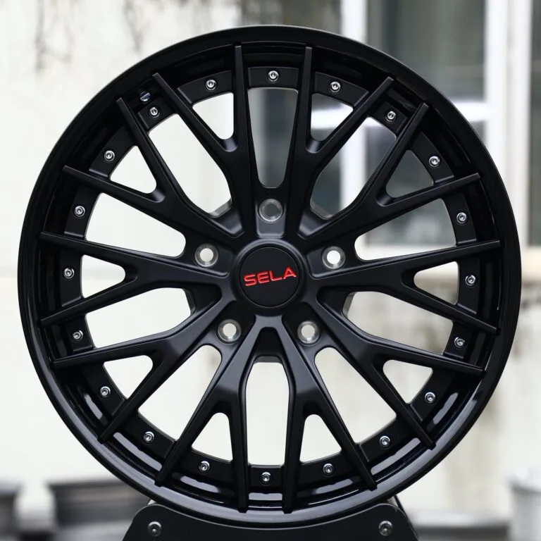 Porsche 911 wheels – Matte Black 10 Y-Spoke Riveted, front view