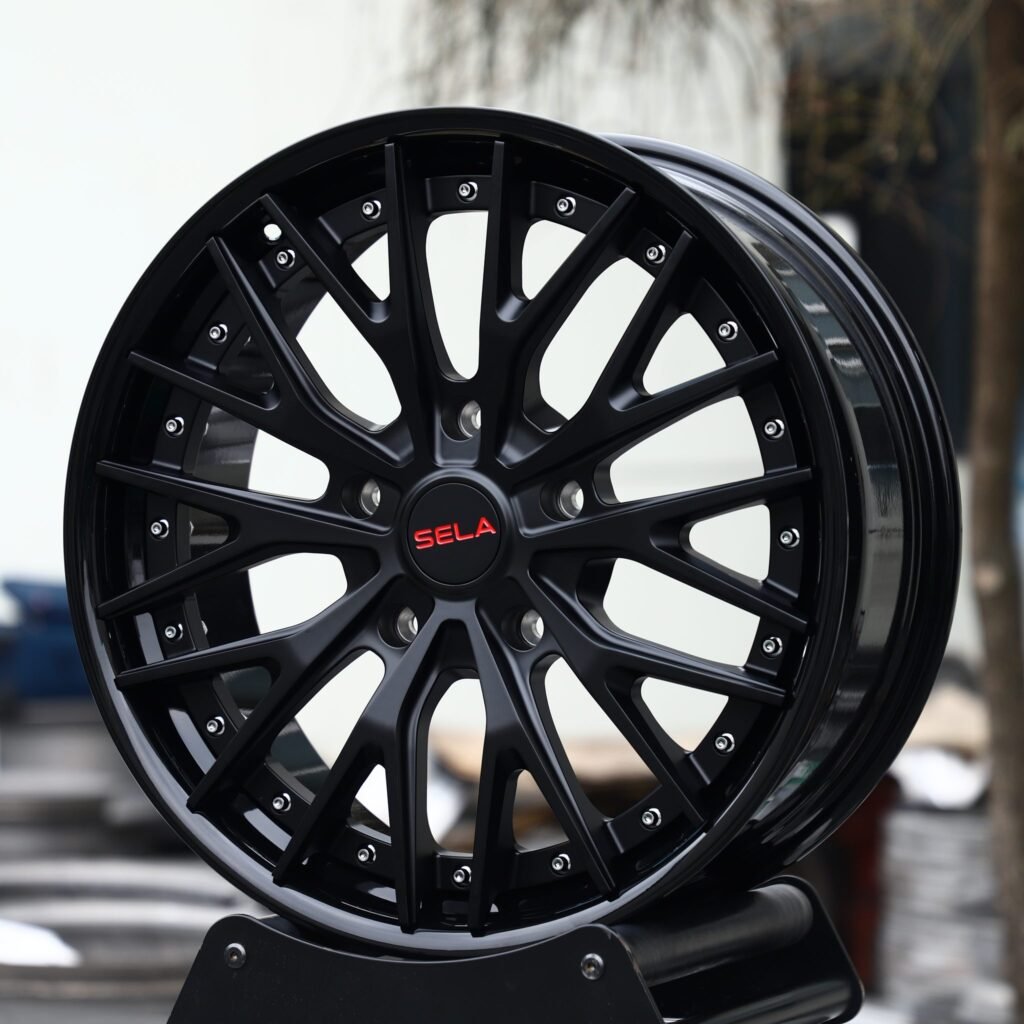 BMW M3 wheels – Matte Black 10 Y-Spoke Riveted, angled view