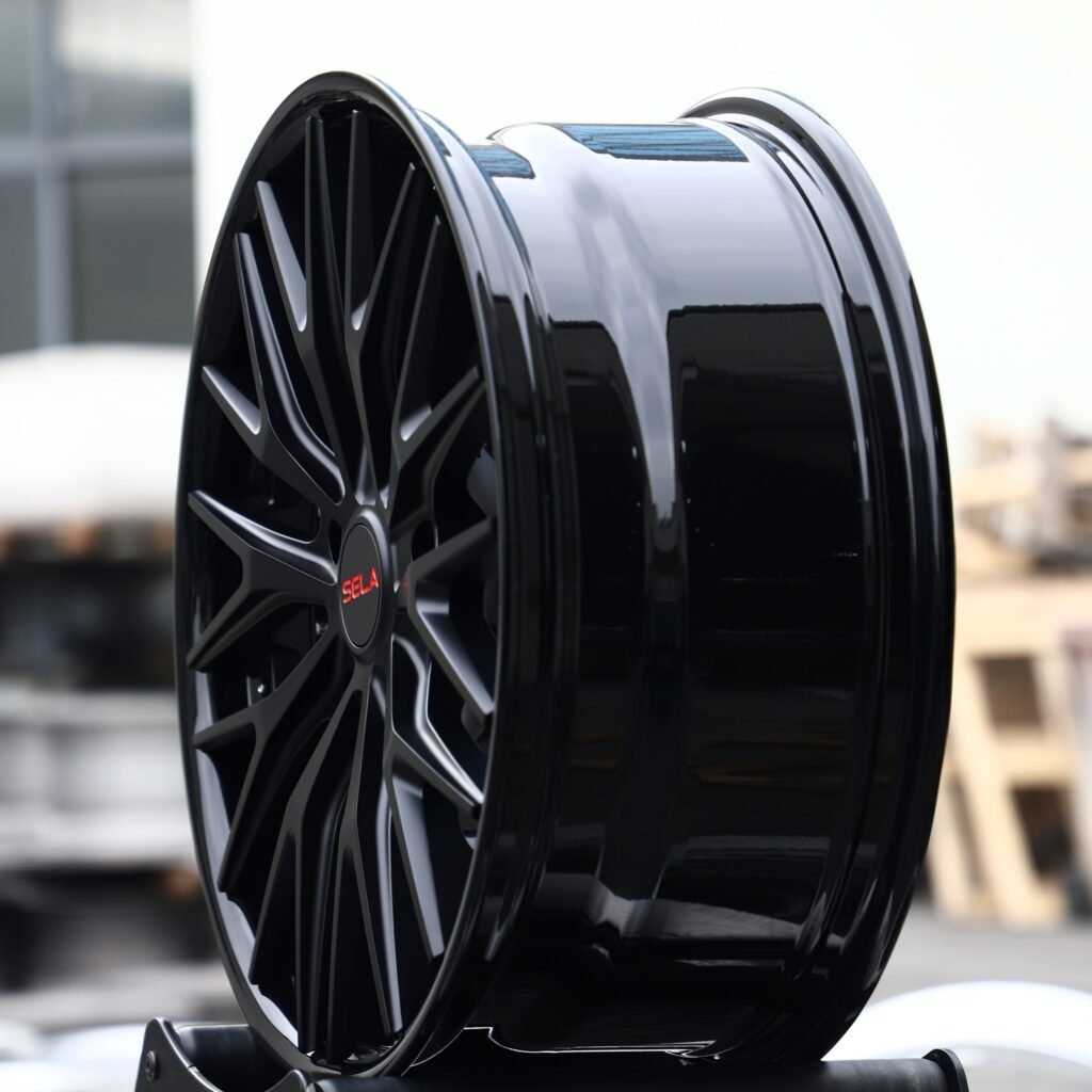 5x130 wheels – Matte Black 10 Y-Spoke Riveted, side view