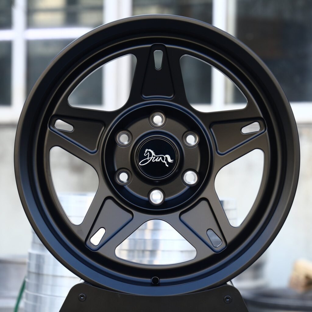 Ford F-150 wheels – Matte Black 5-Spoke Deep Dish, front view
