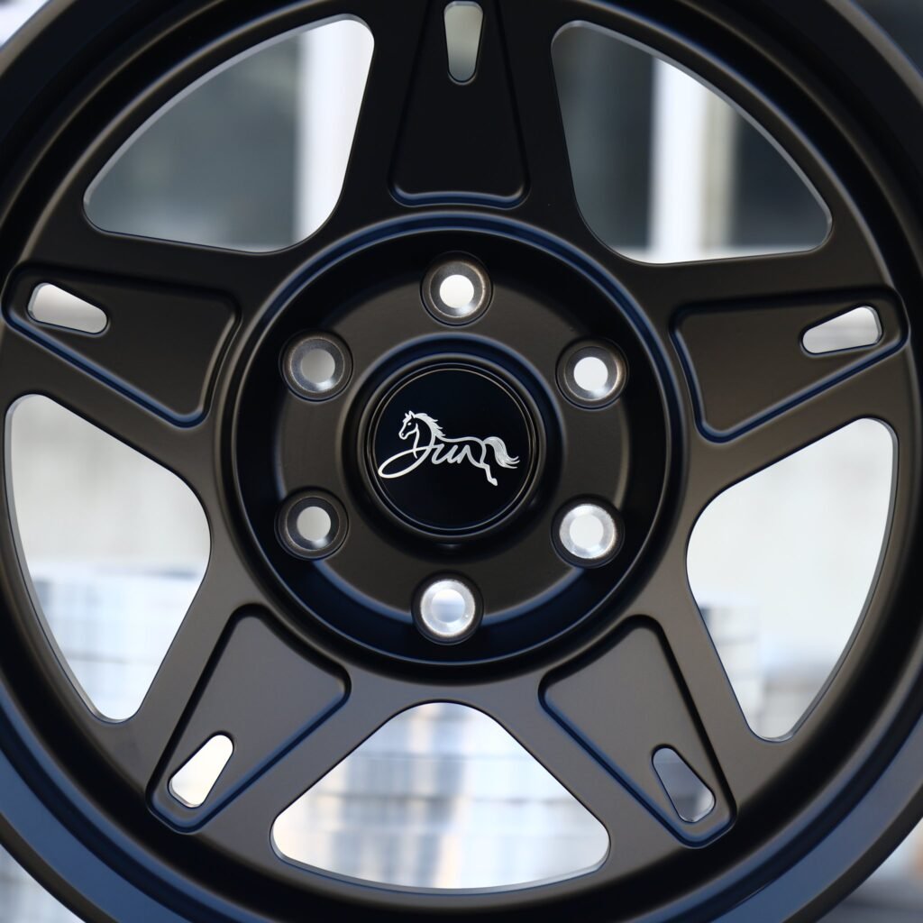 Toyota 4Runner wheels – Matte Black 5-Spoke Deep Dish, lip and barrel detail