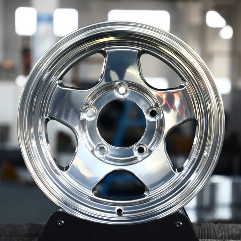 Jeep Wrangler wheels – Matte Black 5-Spoke Deep Lip, front view