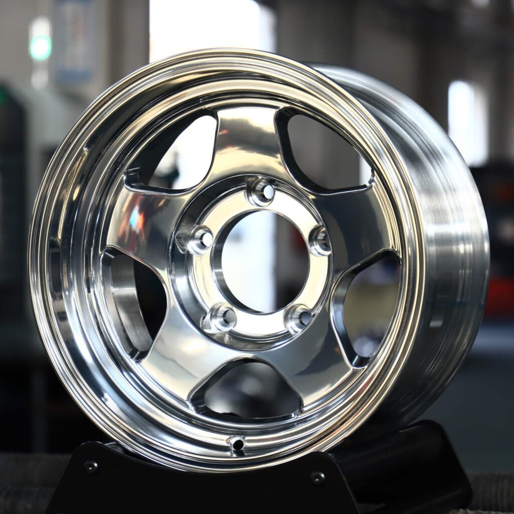 Toyota Land Cruiser wheels – Matte Black 5-Spoke Deep Lip, angled view