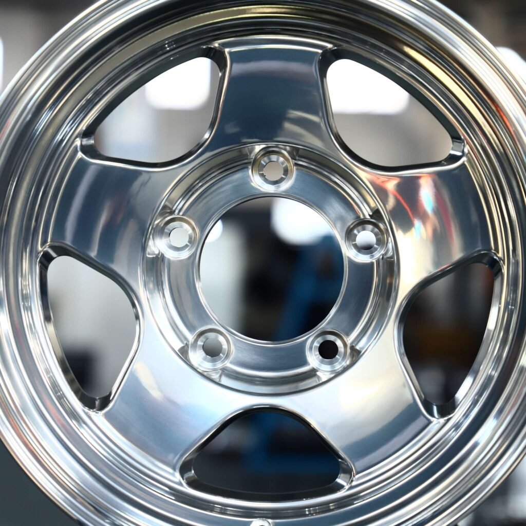 Jeep Gladiator wheels – Matte Black 5-Spoke Deep Lip, lip and barrel detail