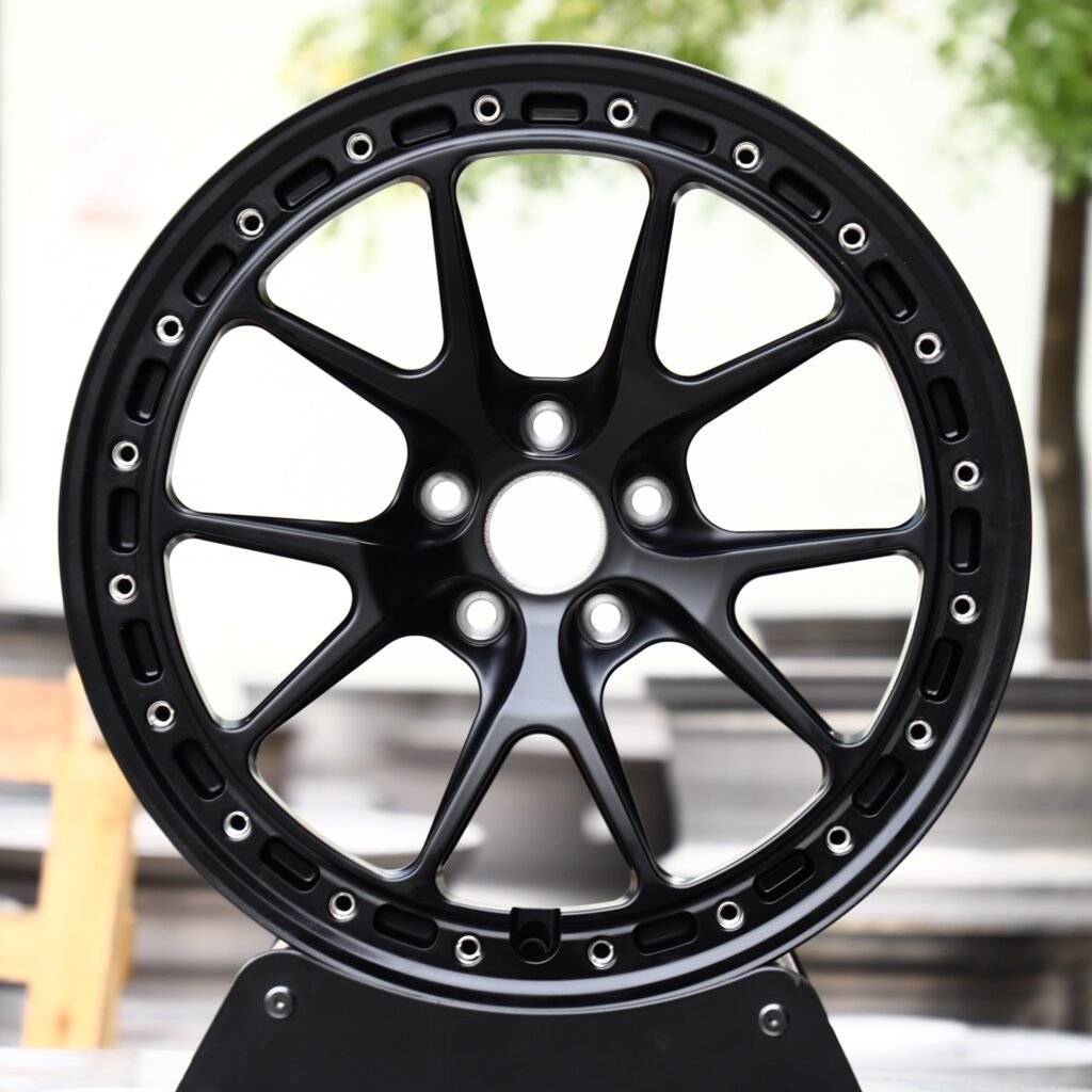 Matte Black 5 Y-Spoke Exposed Bolt Detail Forged Wheels - Jeep Wrangler / Toyota Land Cruiser Fitment (5-Lug) Monoblock forged wheel