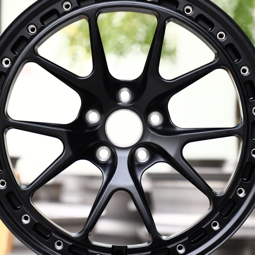 Matte Black 5 Y-Spoke Exposed Bolt Detail Forged Wheels - Jeep Wrangler / Toyota Land Cruiser Fitment (5-Lug) view 4