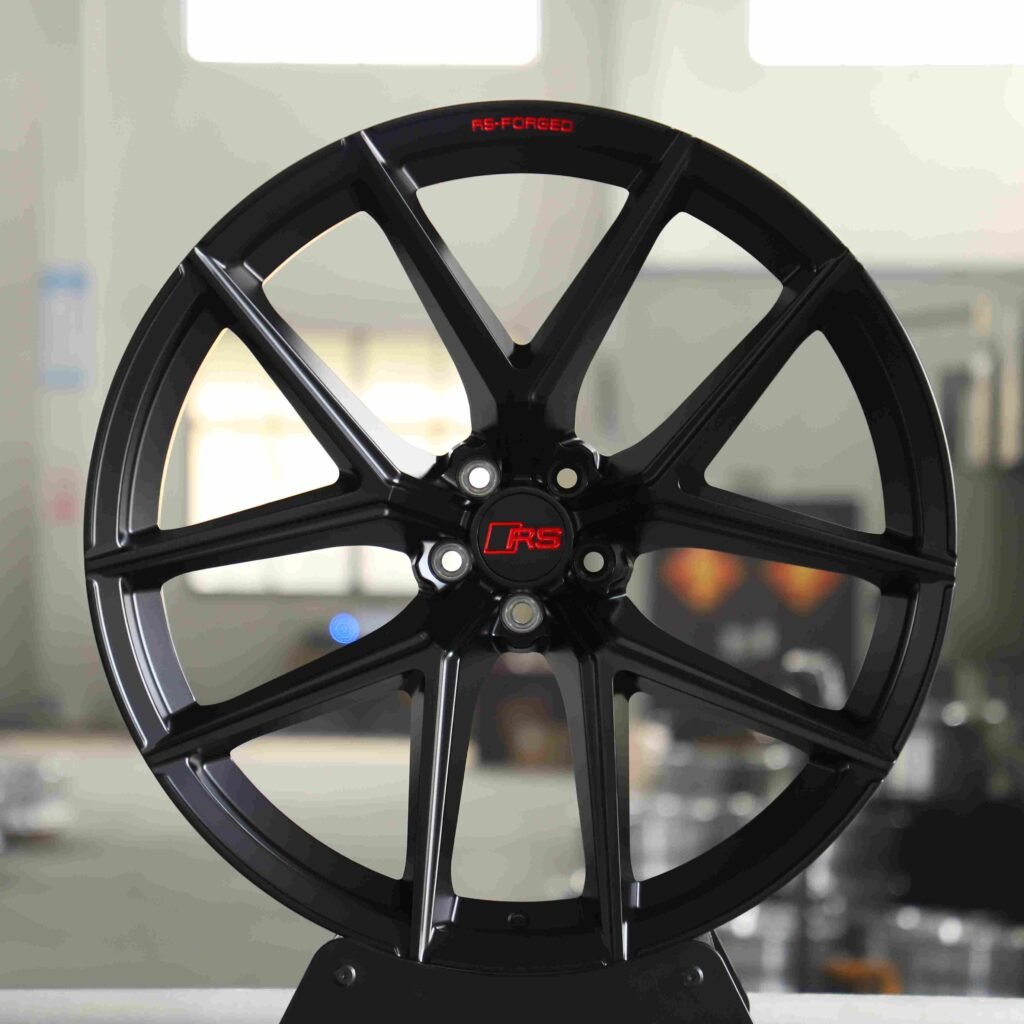 Tesla Model Y wheels – Matte Black 5 Y-Spoke, front view