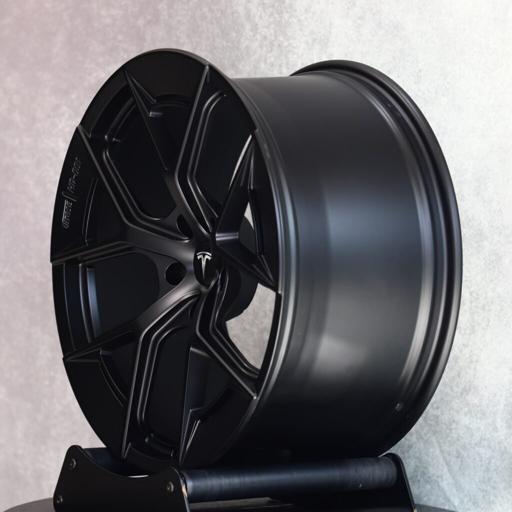 5x114.3 wheels – Matte Black 5 Y-Spoke, side view