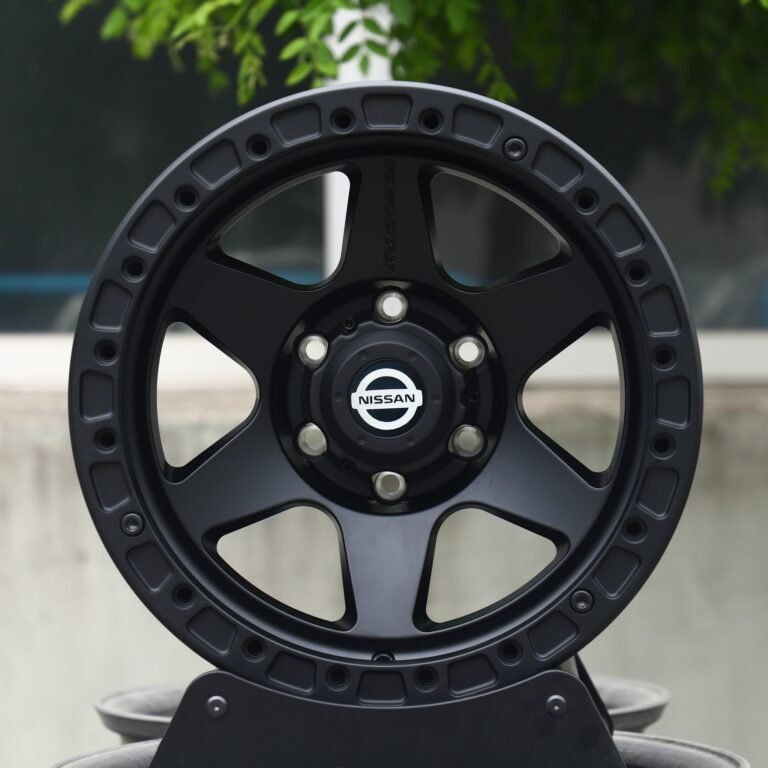Toyota Tacoma wheels – Matte Black 6-Spoke, front view