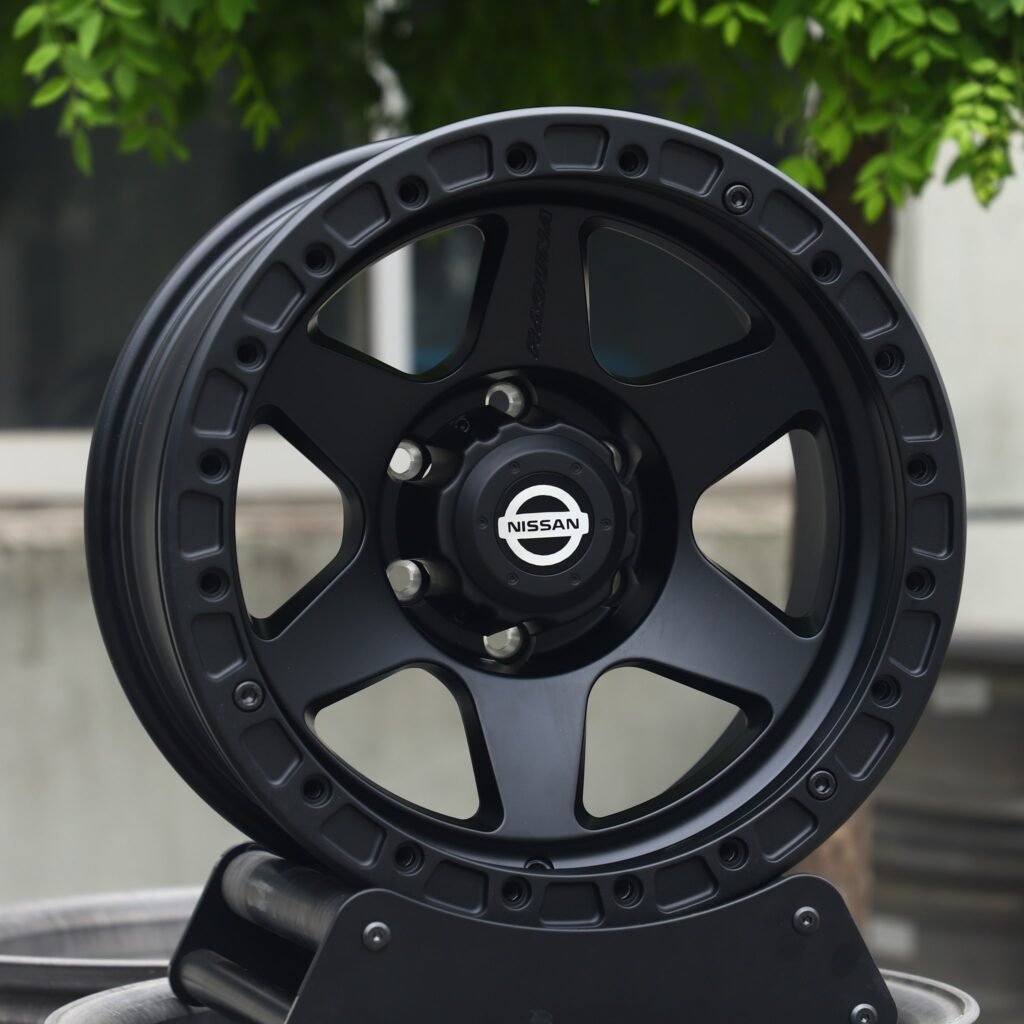 Toyota 4Runner wheels – Matte Black 6-Spoke, angled view
