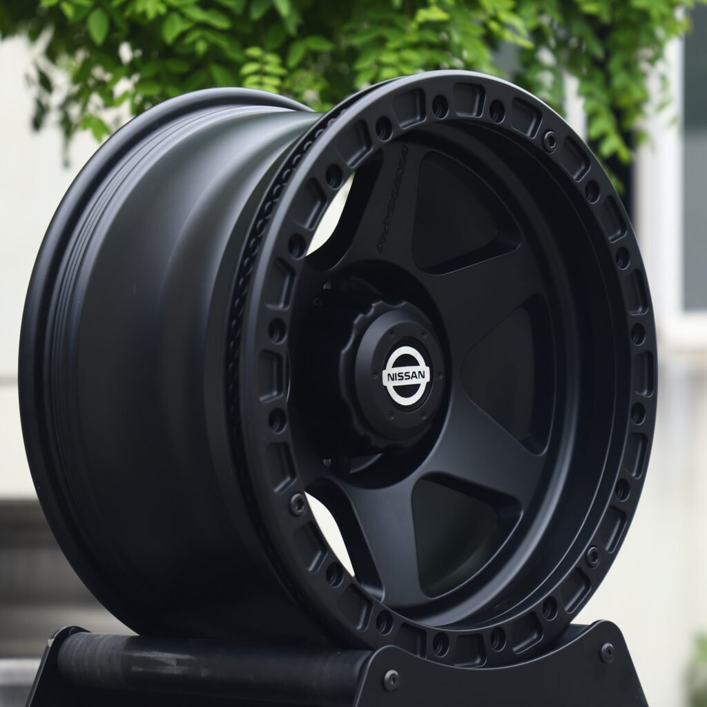 Chevrolet Silverado 1500 wheels – Matte Black 6-Spoke, lip and barrel detail