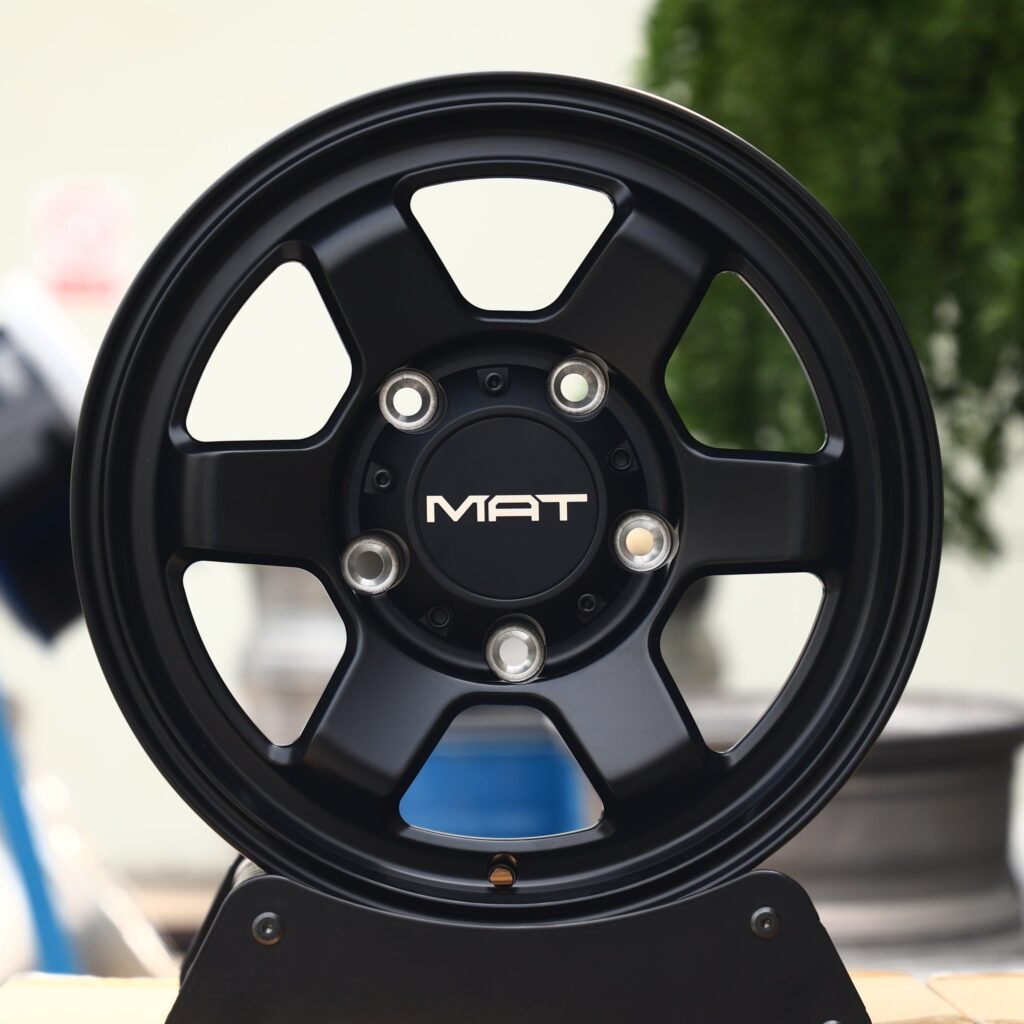 Toyota 4Runner wheels – Matte Black 6-Spoke Deep Lip, front view