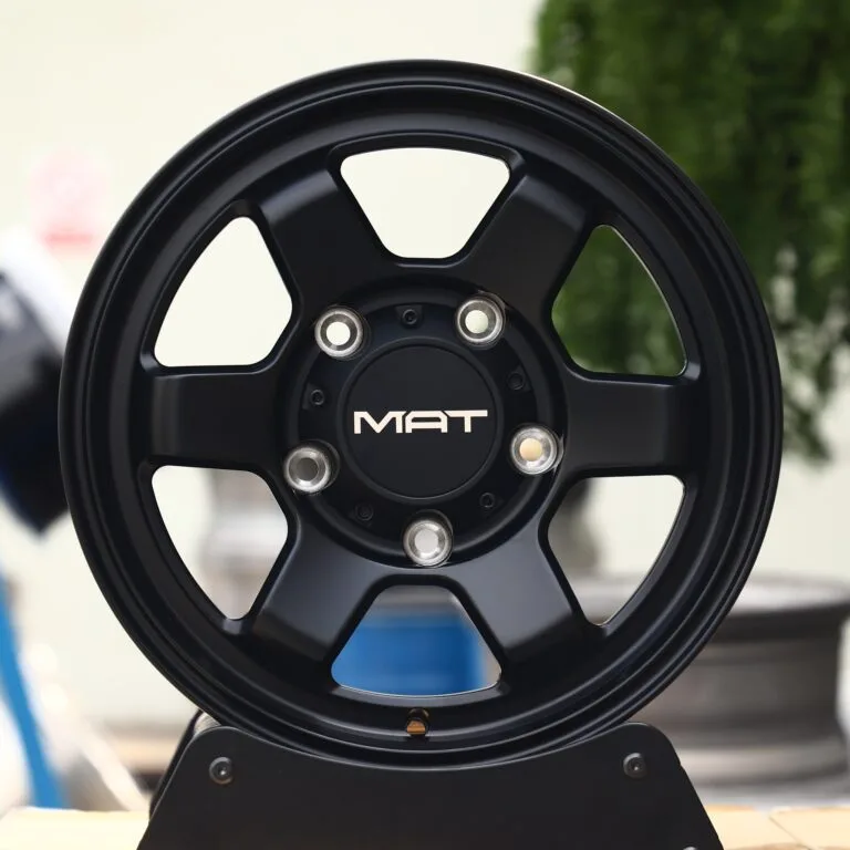Toyota 4Runner wheels – Matte Black 6-Spoke Deep Lip, front view