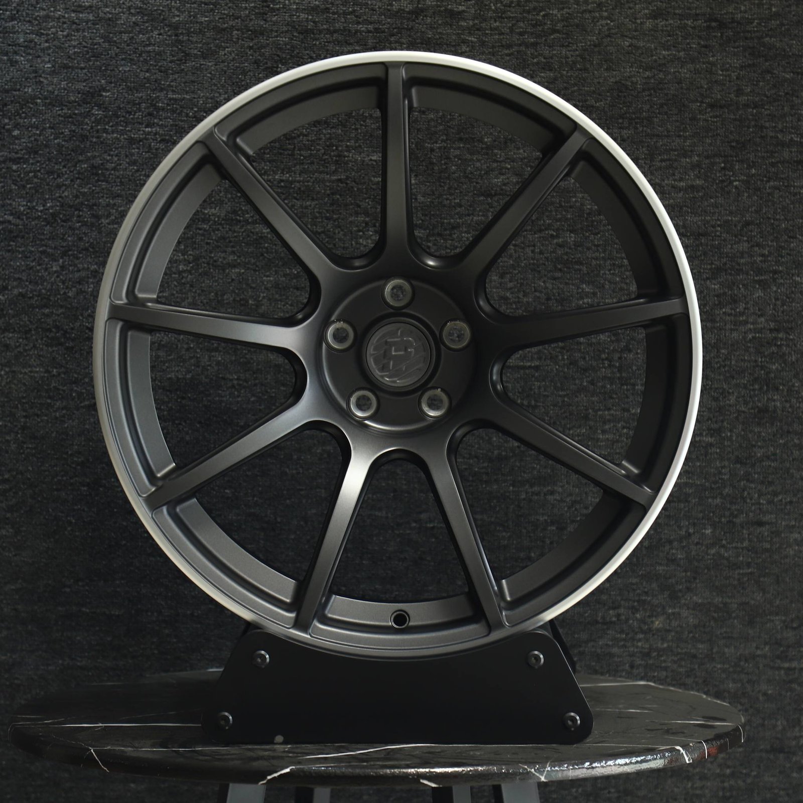 Toyota GR86 wheels – Matte Black 9-Spoke, front view