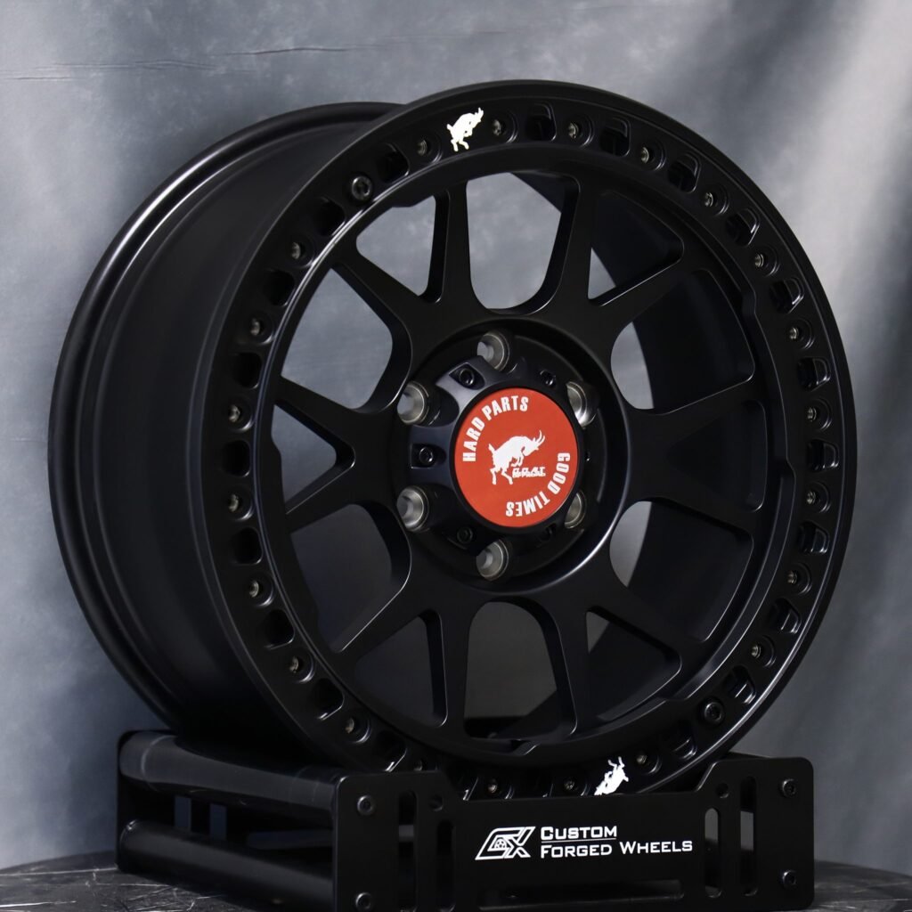 Chevrolet Silverado wheels – Matte Black, angled view