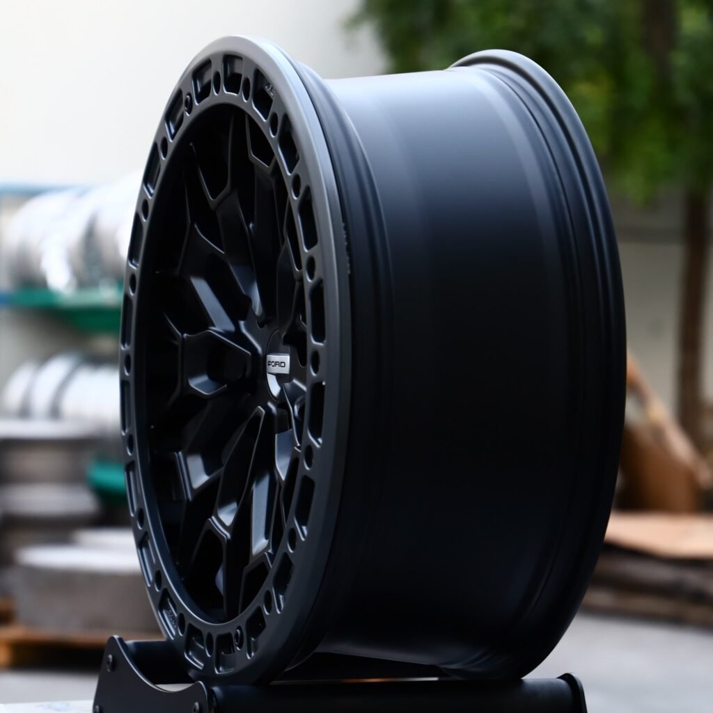 6x135 wheels – Matte Black, side view