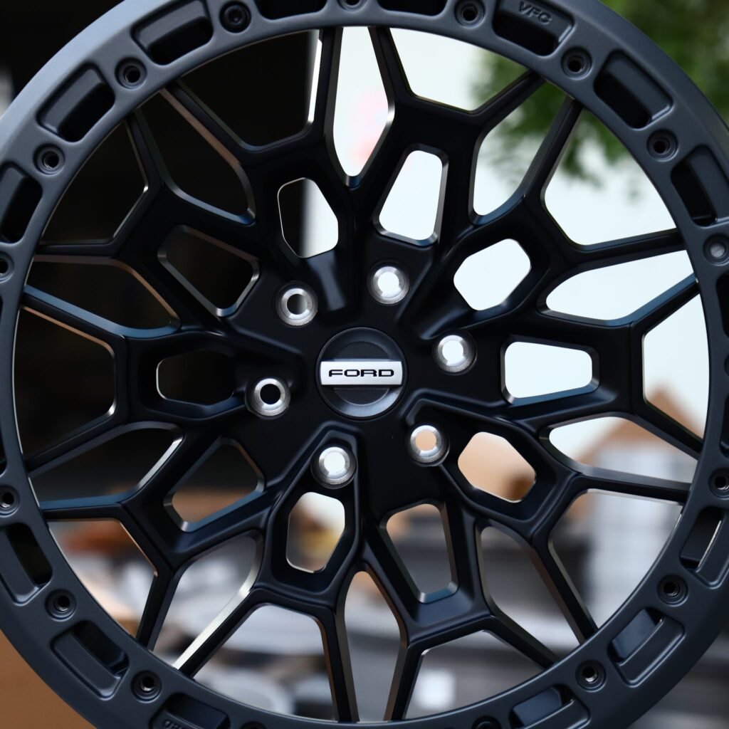 Toyota Tacoma wheels – Matte Black, lip and barrel detail
